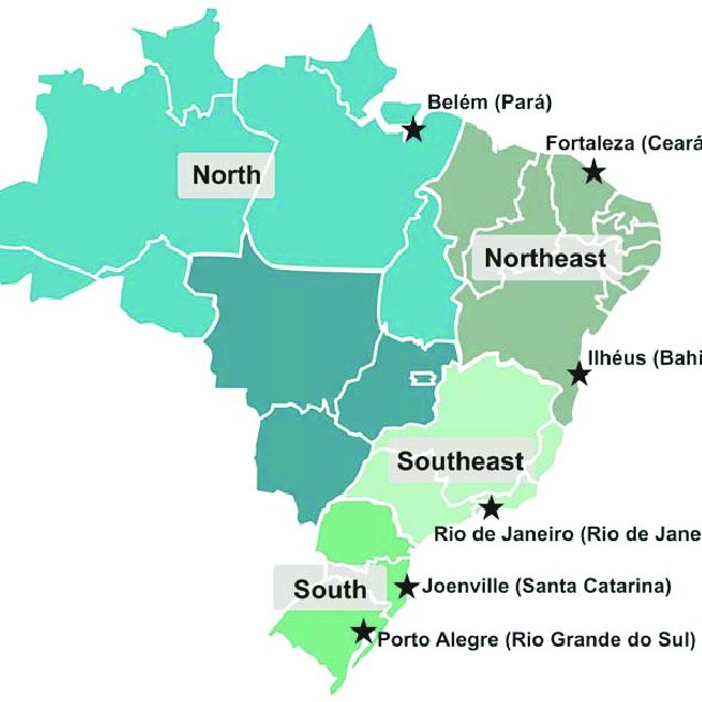 نقشه برزیل بزرگترین تولید کننده قهوه