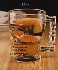 لیوان شیشه‌ای طرح اسکلت سایز بزرگ