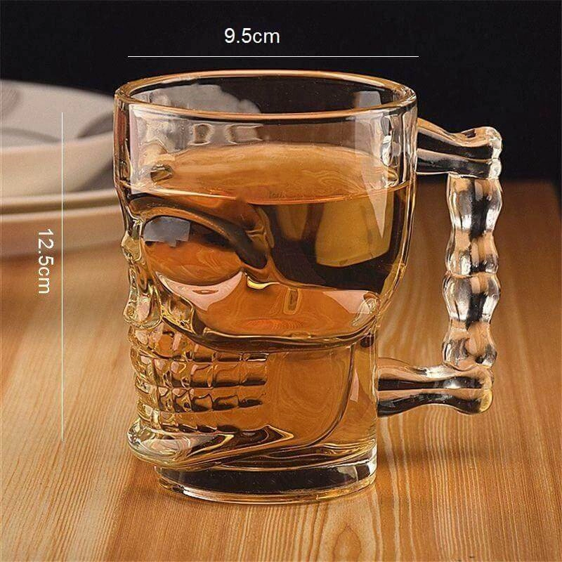 لیوان شیشه‌ای طرح اسکلت سایز بزرگ