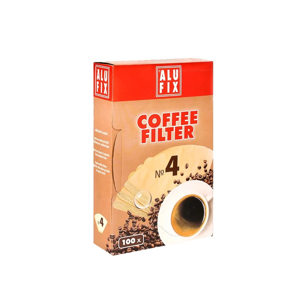 فیلتر کاغذی قهوه ALUFIX سایز 4 بسته 100 عددی
