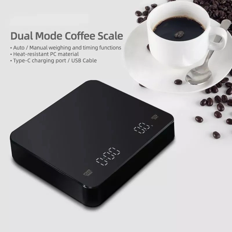 ترازو دیجیتال و اسکیل تایمردار قهوه USB شارژی